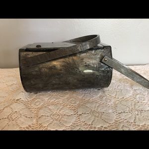 Vintage lucite gray purse